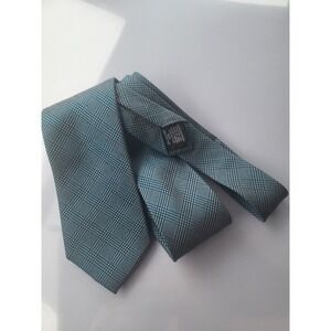van Heusen‎  blue green black patterned tie lines vanheusen silk blend